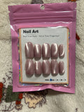 Pink cateye press ons