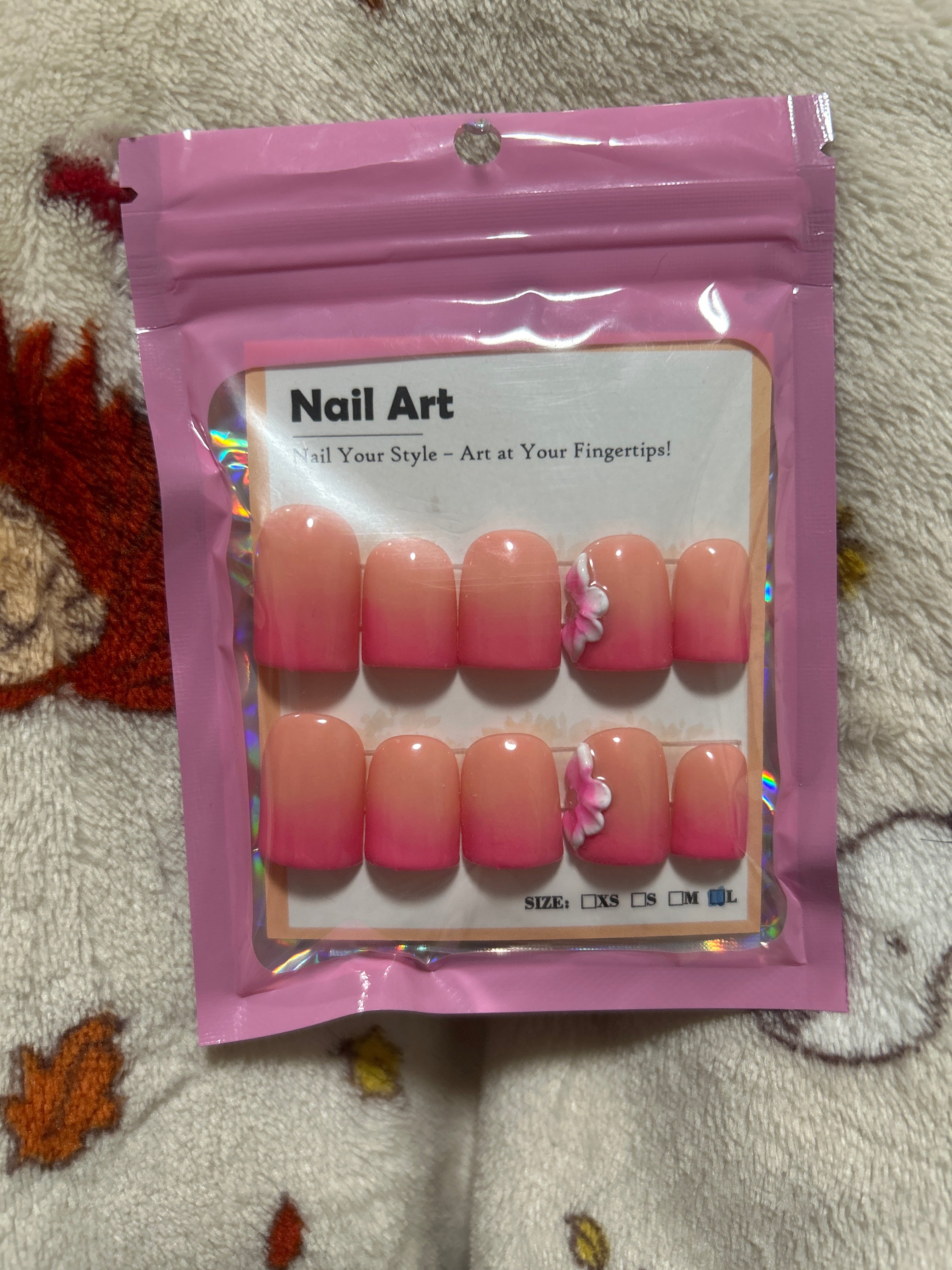 Pink ombré press ons